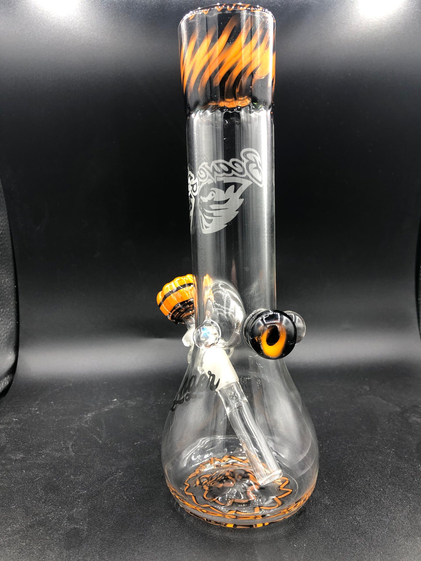 10" Beaker Binger Bong with Sandblasting and marbles