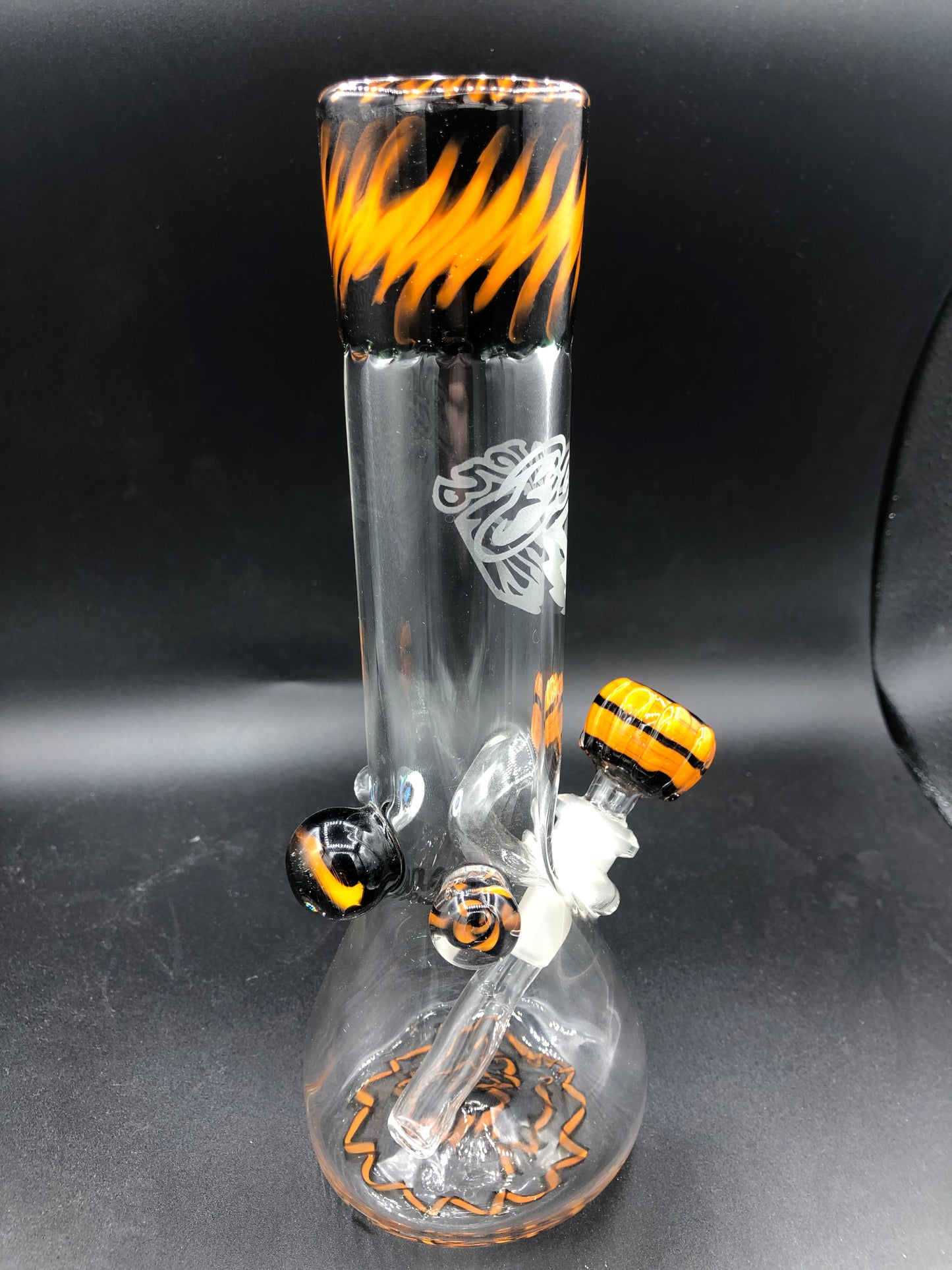 10" Beaker Binger Bong with Sandblasting and marbles