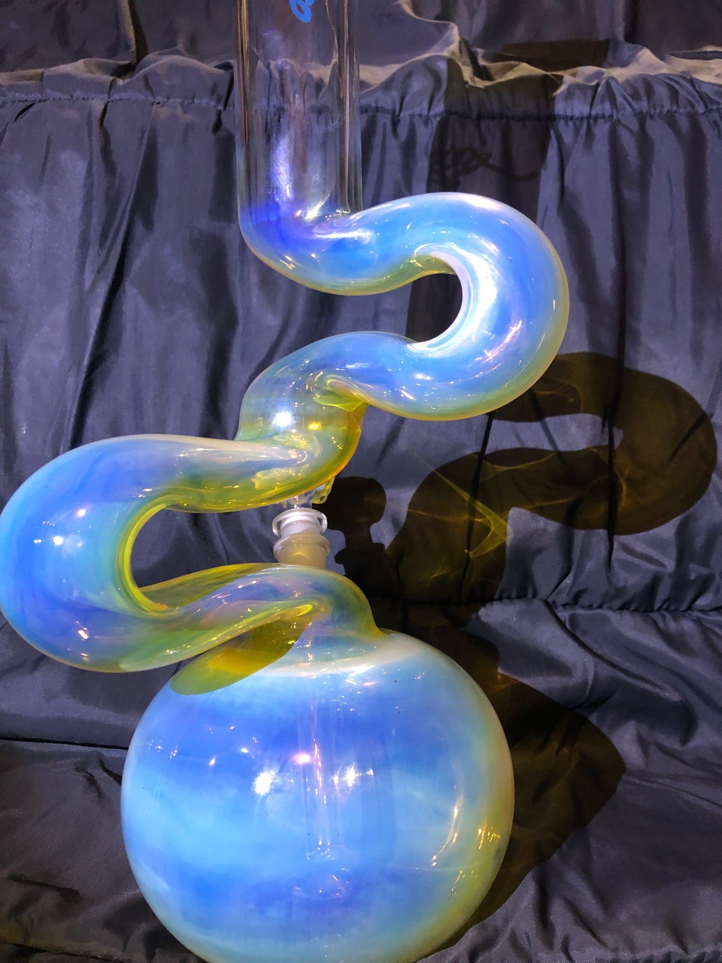 Silver Fume Double Bend Binger Bong 5001