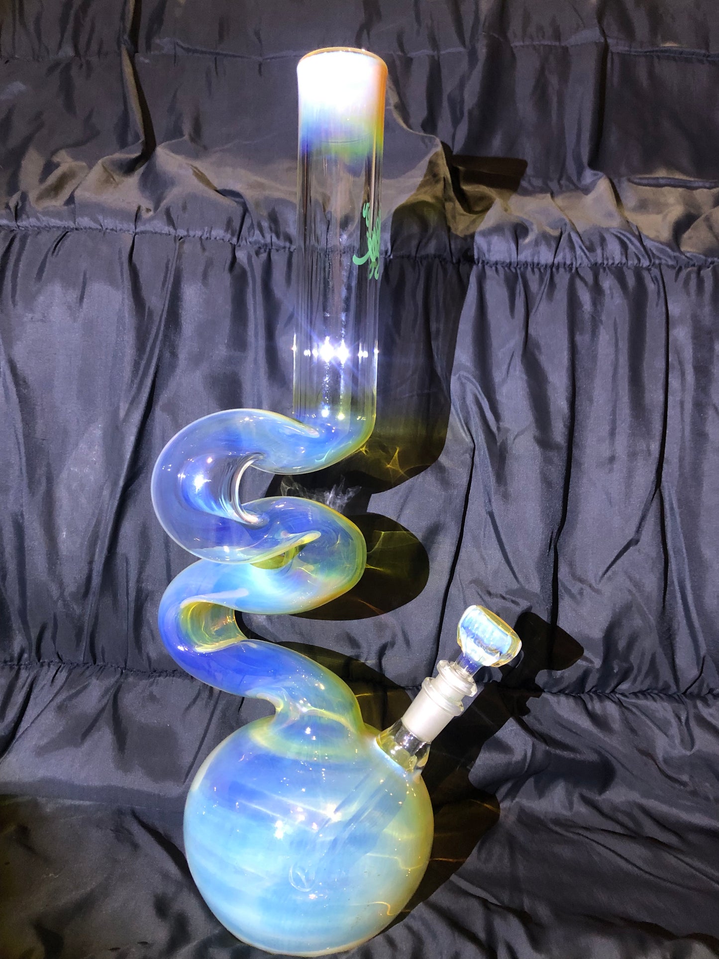 Silver Fume Double Bend Binger Bong 5002