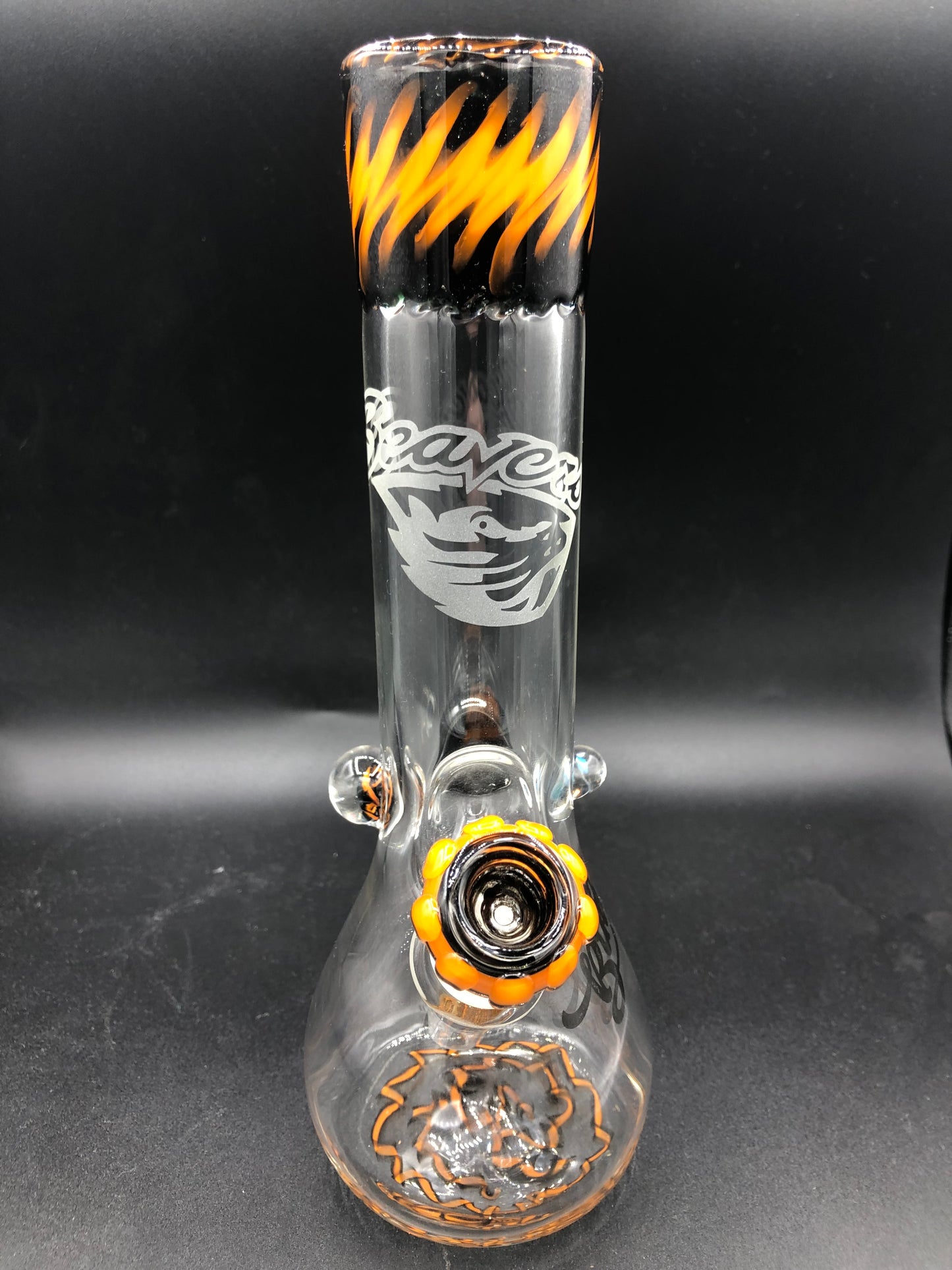 10" Beaker Binger Bong with Sandblasting and marbles