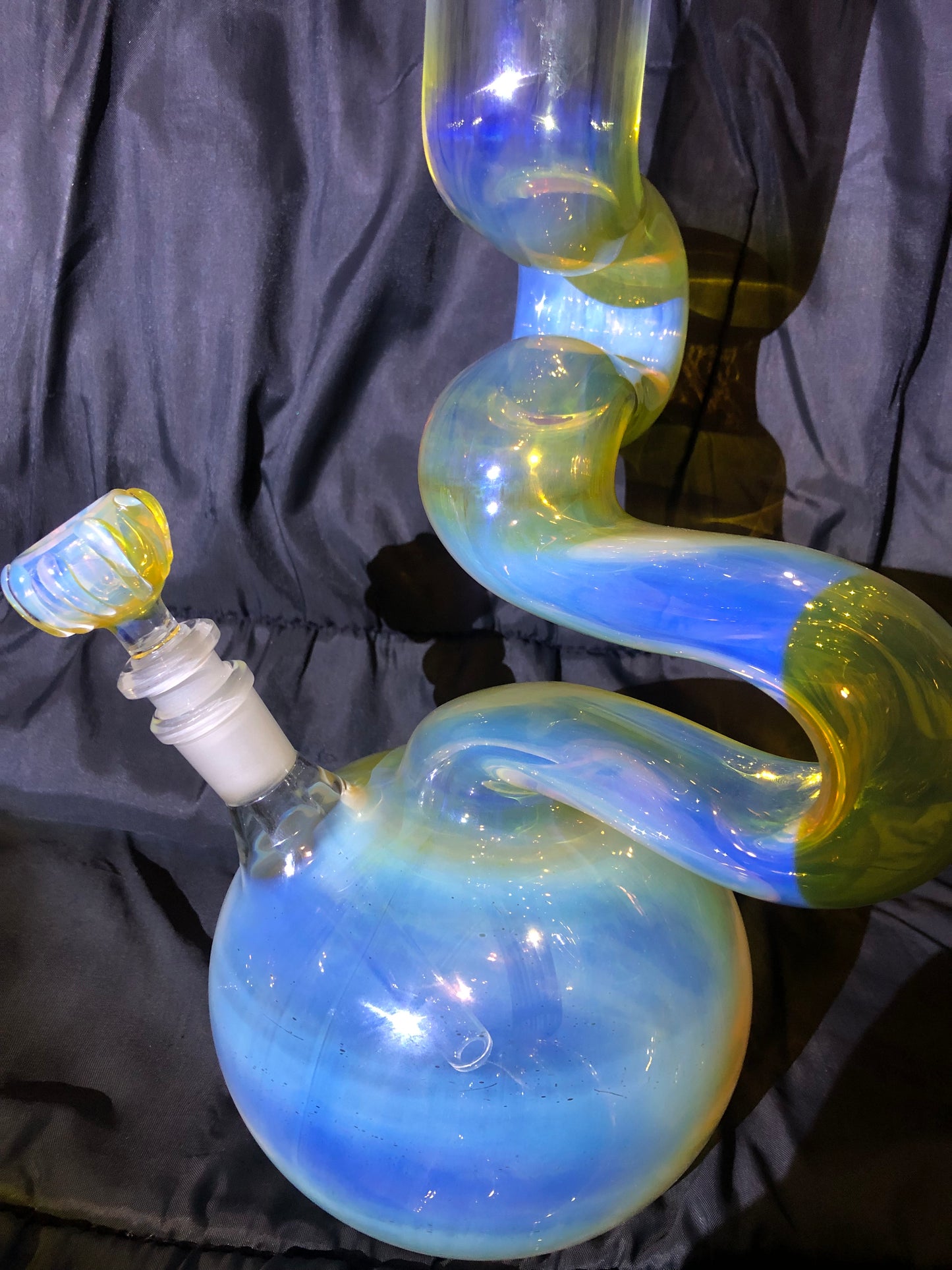 Silver Fume Double Bend Binger Bong 5001