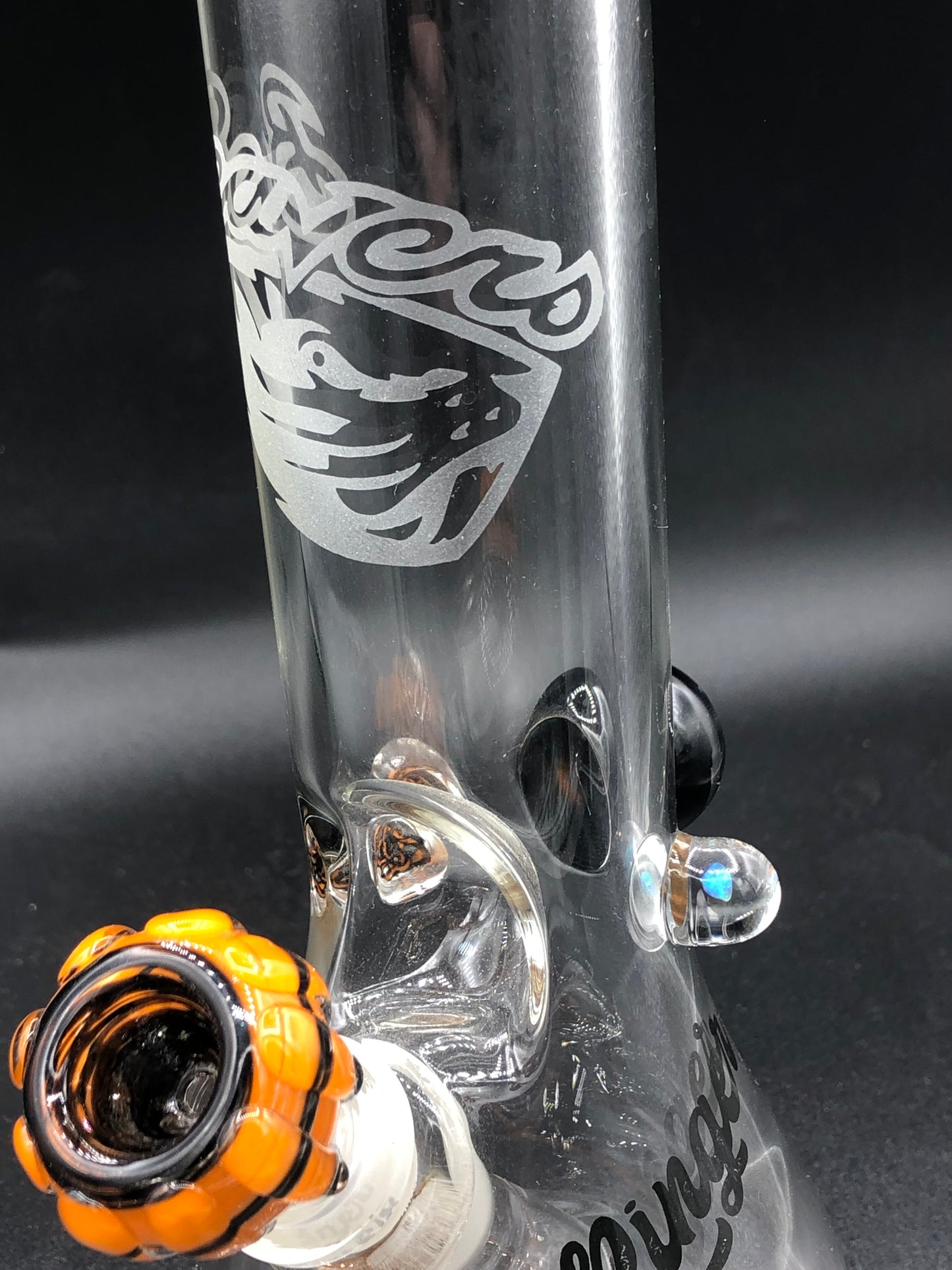 10" Beaker Binger Bong with Sandblasting and marbles