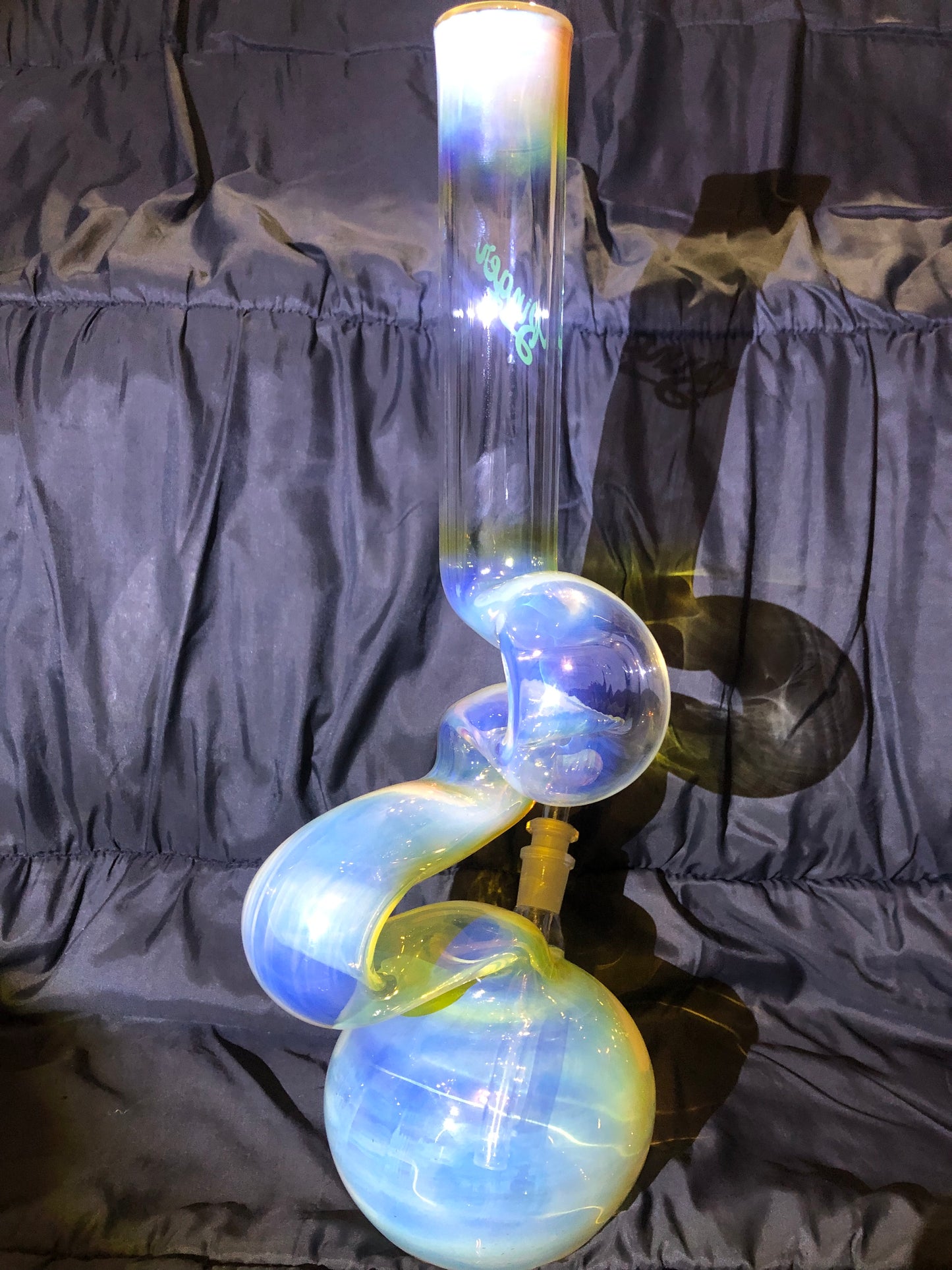 Silver Fume Double Bend Binger Bong 5002