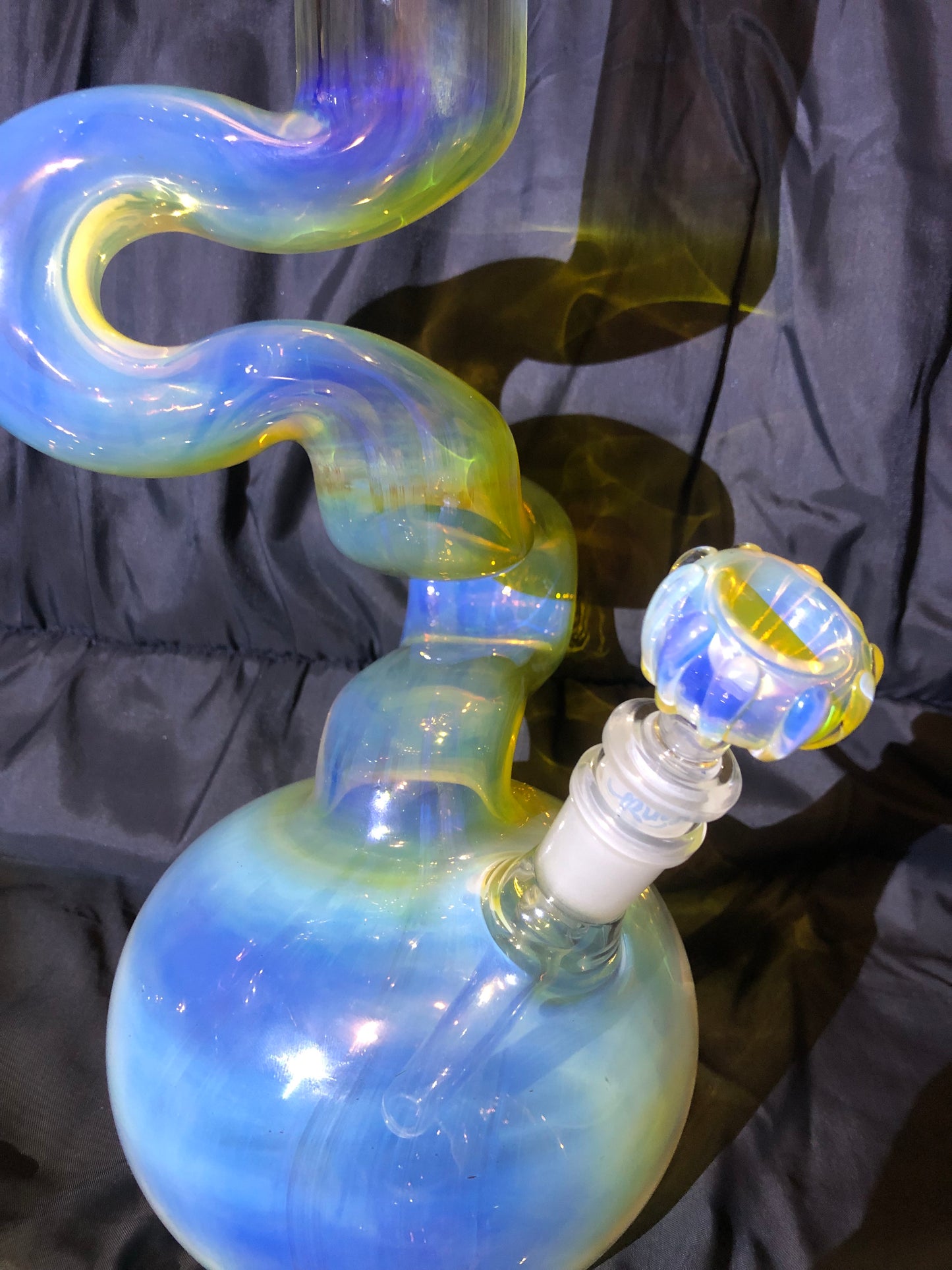 Silver Fume Double Bend Binger Bong 5001