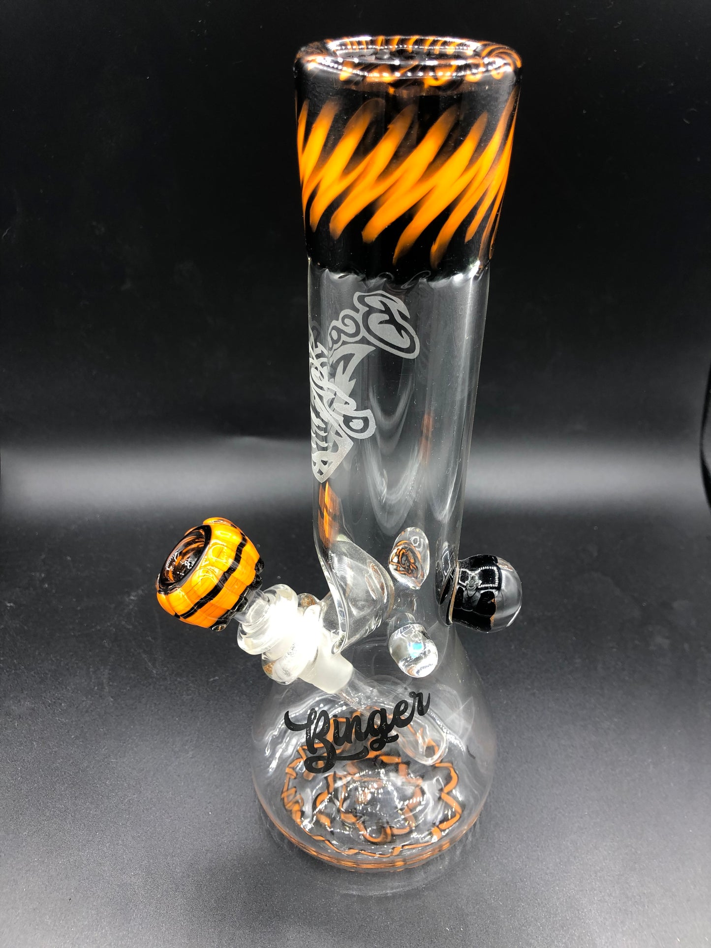 10" Beaker Binger Bong with Sandblasting and marbles