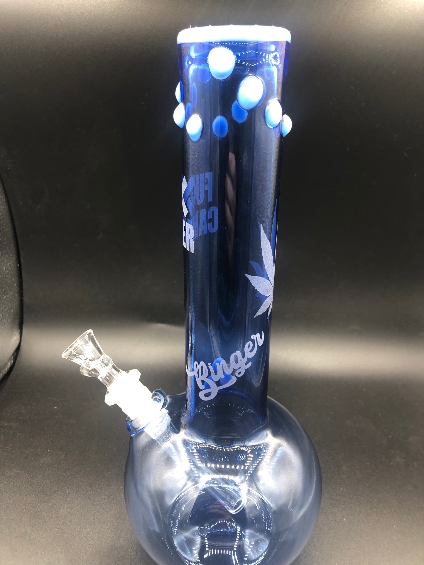 11" Single Bubble Binger Bong W/Sand Blasting Images 1001