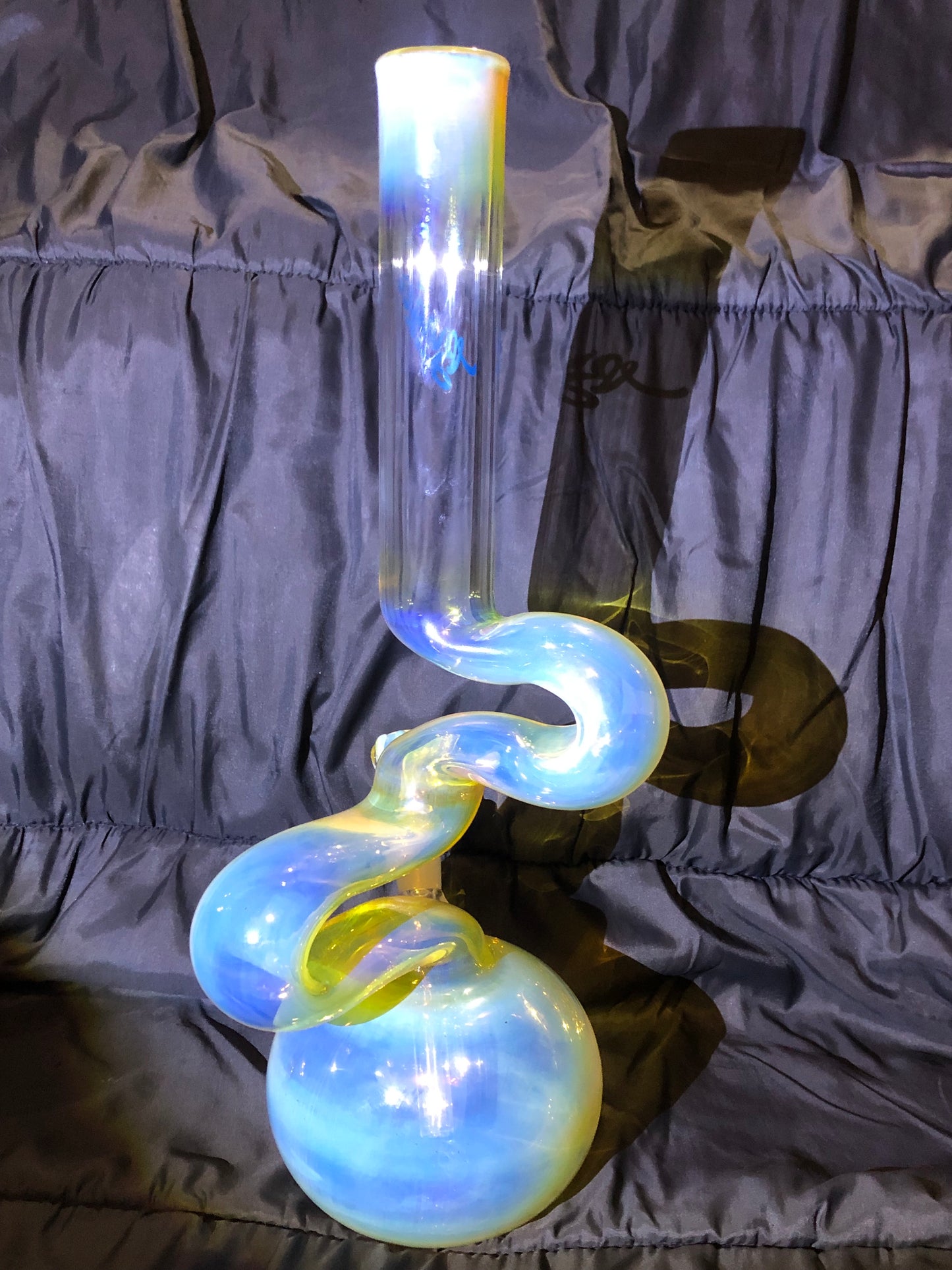 Silver Fume Double Bend Binger Bong 5001