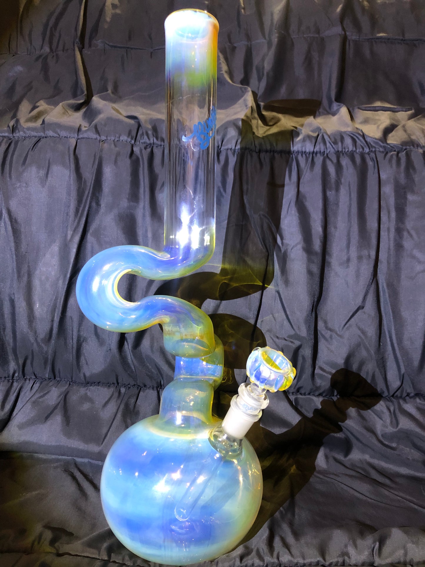 Silver Fume Double Bend Binger Bong 5001