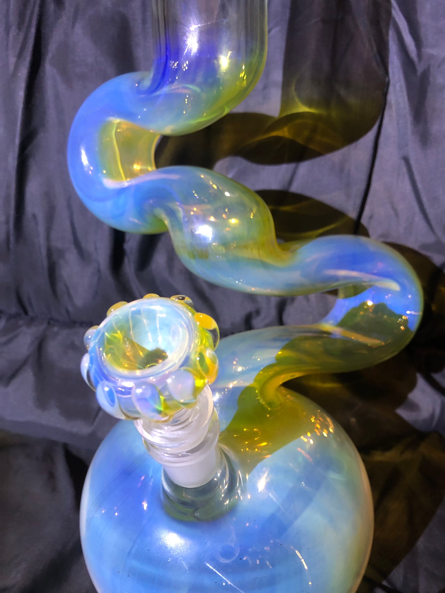 Silver Fume Double Bend Binger Bong 5001
