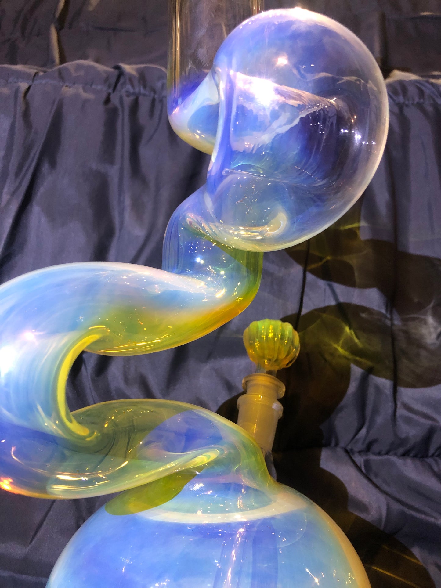 Silver Fume Double Bend Binger Bong 5002