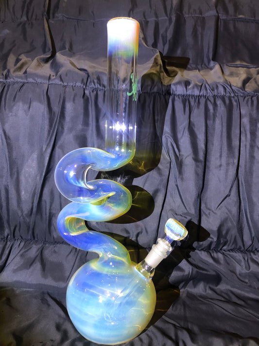 Silver Fume Double Bend Binger Bong 5002