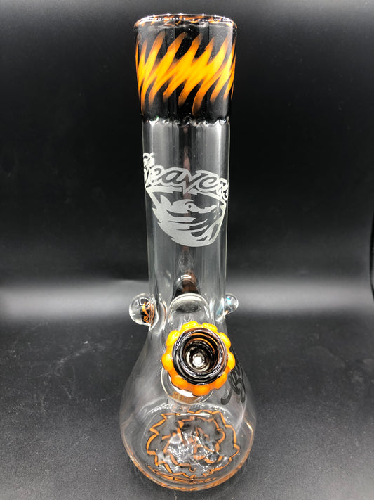 10" Beaker Binger Bong with Sandblasting and marbles