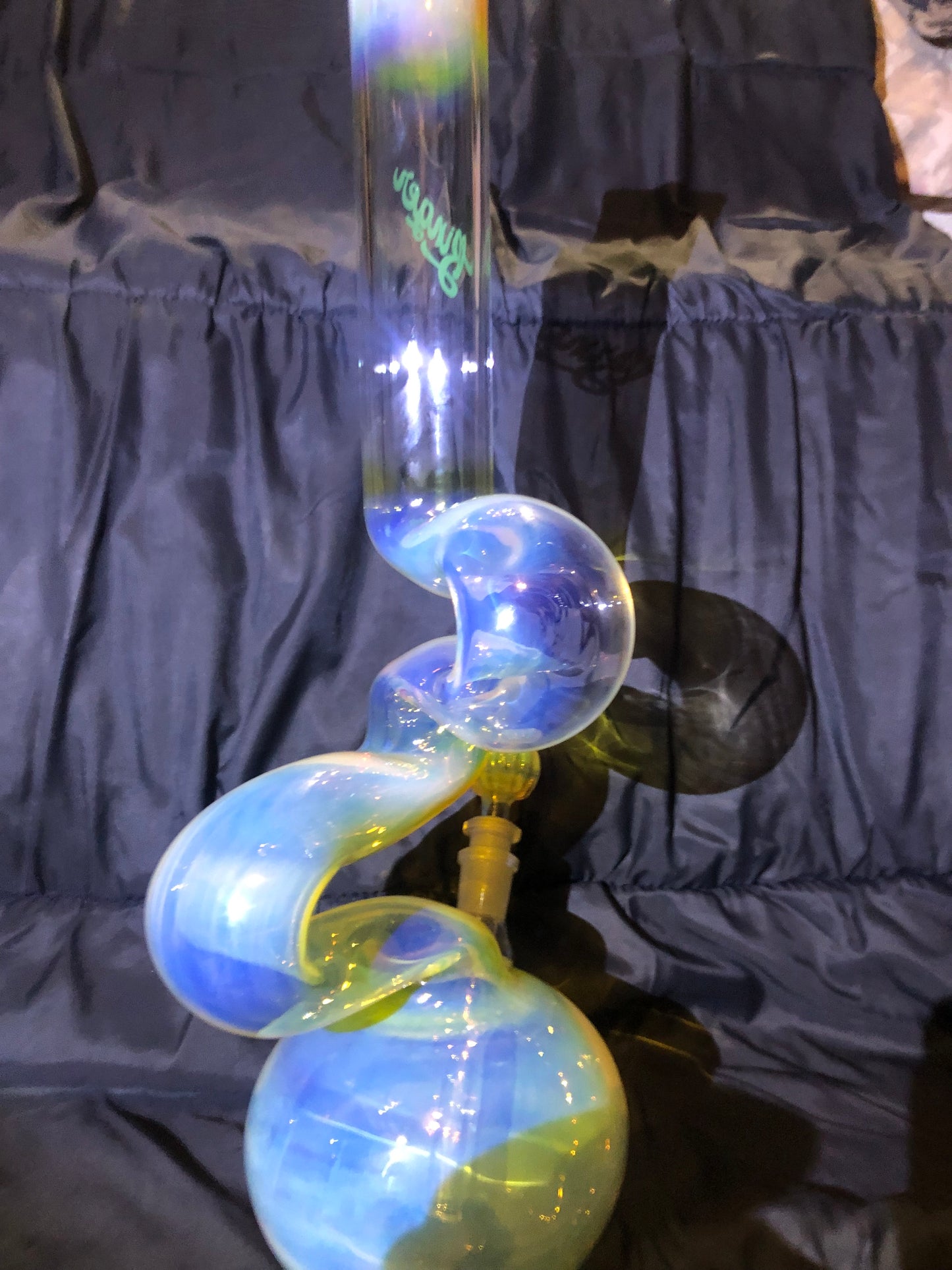 Silver Fume Double Bend Binger Bong 5002