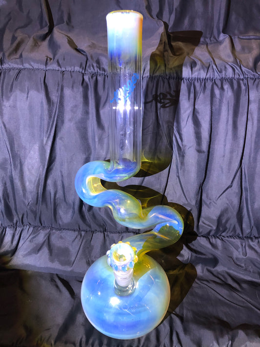 Silver Fume Double Bend Binger Bong 5001