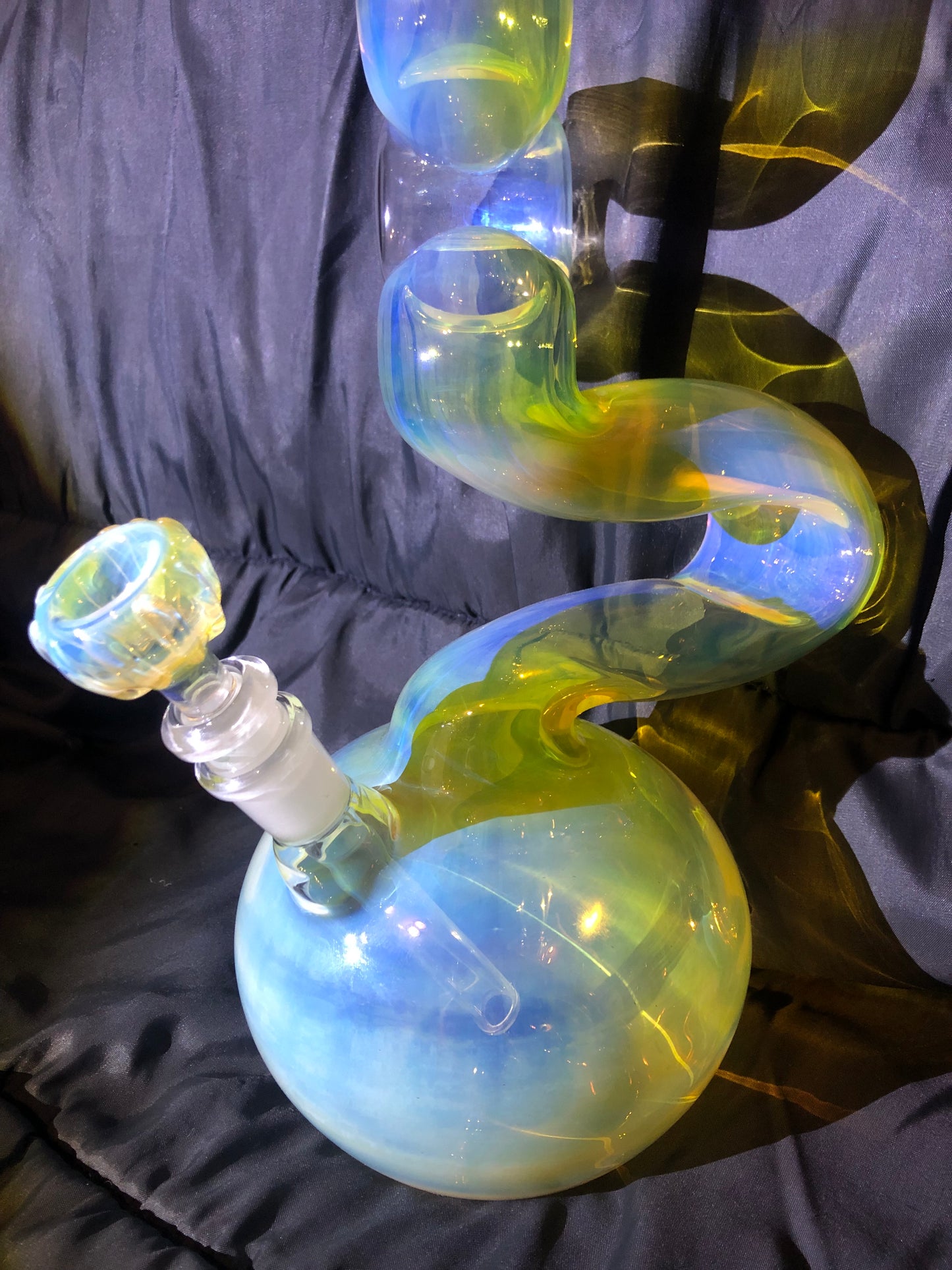 Silver Fume Double Bend Binger Bong 5002